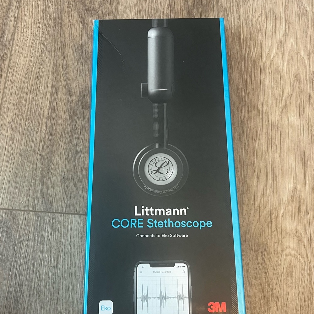 3M Littman CORE Digital Stethoscope, Black and High Polish Rainbow (27”)